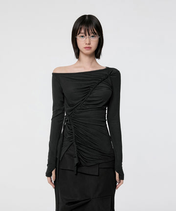 Handmade Twisted One-Shoulder Long Sleeve